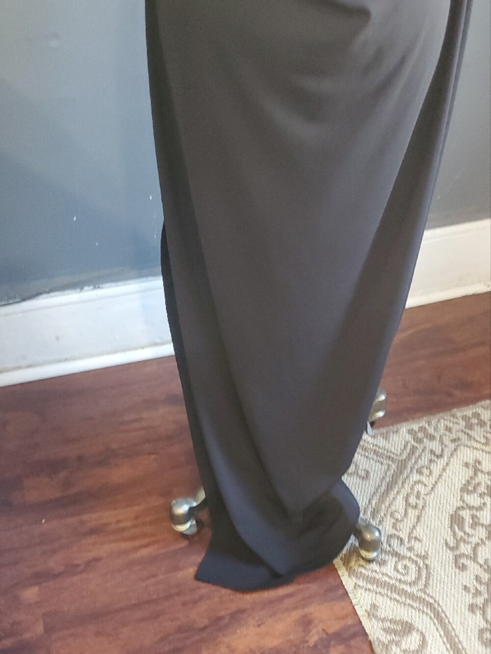 Vtg Frederick's of Hollywood Black Backless Maxi Dress with Crisscross Straps - Picture 4 of 13